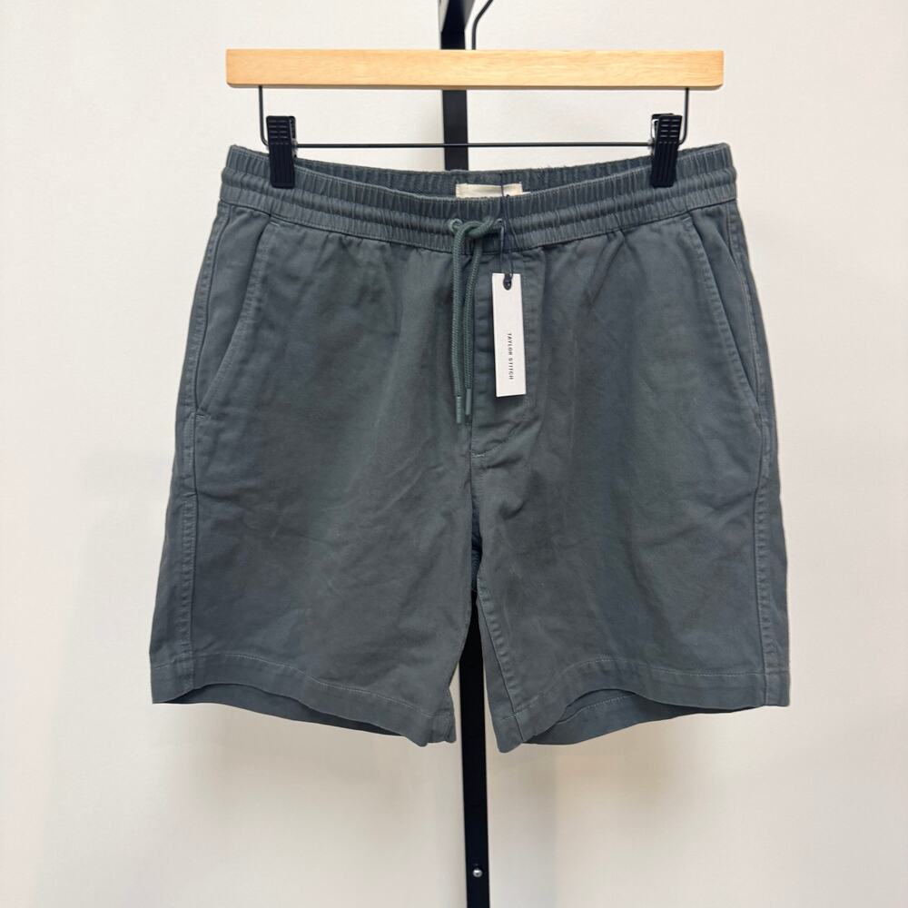 Taylor Stitch Apres Organic Twill Deep Sea Foundation Shorts S NEW Green Cotton